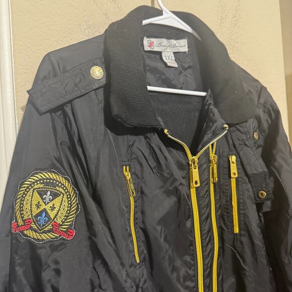 Mens Brooklyn Basement NYC Bomber Jacket Coat Size 3XL gold zippers military - Picture 2 of 9